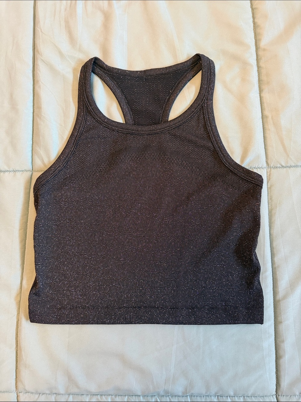 Lululemon Swiftly Tech Cropped Round-Neck Racerback Tank Top 2.0 Sparkle